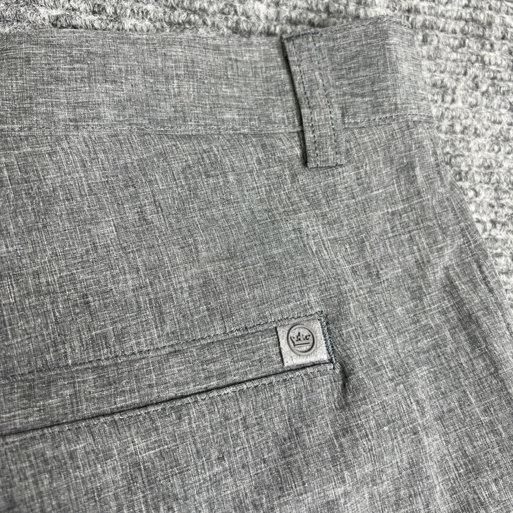 Peter Millar Mens Sz 40 Grey Performance Golf Shorts Stretch Flat Front Heather